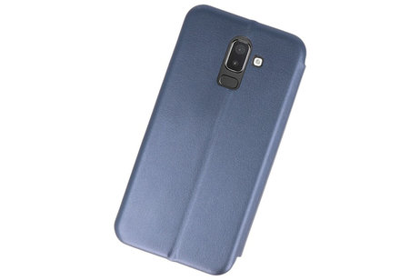 Slim Folio Case - Book Case Telefoonhoesje - Folio Flip Hoesje - Geschikt voor Samsung Galaxy J8 2018 - Navy