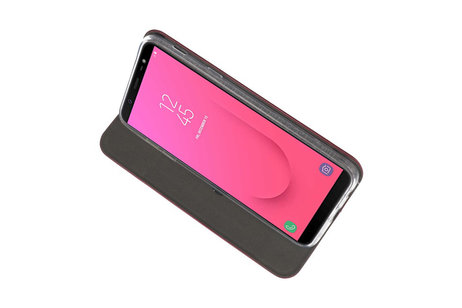 Slim Folio Case - Book Case Telefoonhoesje - Folio Flip Hoesje - Geschikt voor Samsung Galaxy J8 2018 - Bordeaux Rood