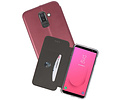 Slim Folio Case - Book Case Telefoonhoesje - Folio Flip Hoesje - Geschikt voor Samsung Galaxy J8 2018 - Bordeaux Rood