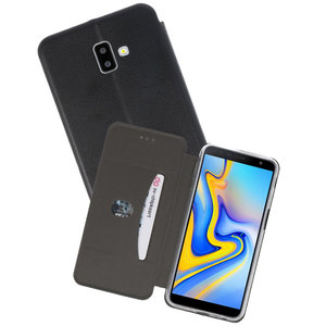 Slim Folio Case - Book Case Telefoonhoesje - Folio Flip Hoesje - Geschikt voor Samsung Galaxy J6 Plus - Zwart