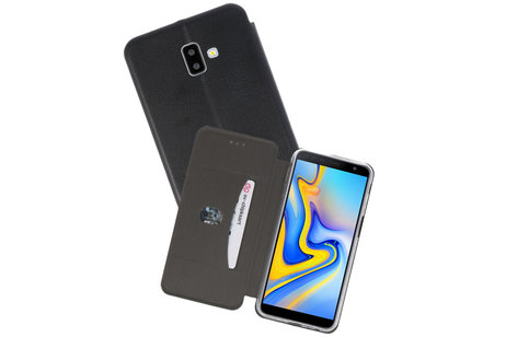 Slim Folio Case - Book Case Telefoonhoesje - Folio Flip Hoesje - Geschikt voor Samsung Galaxy J6 Plus - Zwart