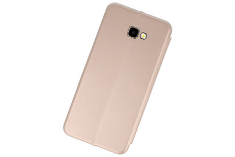 Slim Folio Case - Book Case Telefoonhoesje - Folio Flip Hoesje - Geschikt voor Samsung Galaxy J4 Plus - Goud