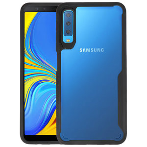 BAOHU Zwart Focus Transparant Hard Cases - Hoesje Geschikt voor Samsung Galaxy A7 2018