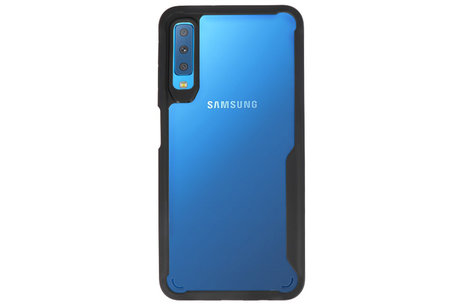 BAOHU Zwart Focus Transparant Hard Cases - Hoesje Geschikt voor Samsung Galaxy A7 2018
