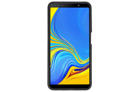 BAOHU Zwart Focus Transparant Hard Cases - Hoesje Geschikt voor Samsung Galaxy A7 2018