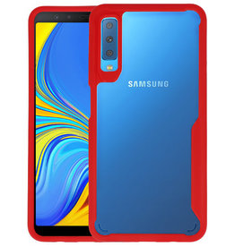 BAOHU Rood Focus Transparant Hard Cases Samsung Galaxy A7 2018