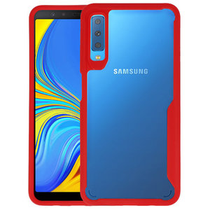 BAOHU Rood Focus Transparant Hard Cases - Hoesje Geschikt voor Samsung Galaxy A7 2018