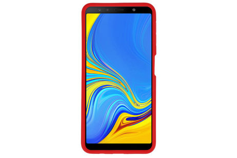 BAOHU Rood Focus Transparant Hard Cases - Hoesje Geschikt voor Samsung Galaxy A7 2018