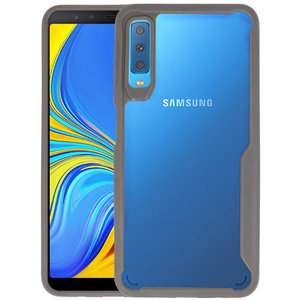 BAOHU Grijs Focus Transparant Hard Cases - Hoesje Geschikt voor Samsung Galaxy A7 2018