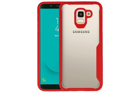 BAOHU Rood Focus Transparant Hard Cases - Hoesje Geschikt voor Samsung Galaxy J6