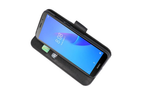 BAOHU Hoesje Geschikt voor de Huawei Y5 Lite 2018 - Kaarthouder Book Case Telefoonhoesje - Zwart