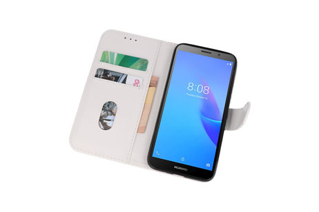 BAOHU Hoesje Geschikt voor de Huawei Y5 Lite 2018 - Kaarthouder Book Case Telefoonhoesje - Wit