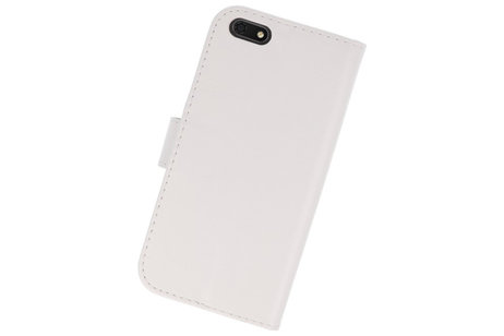 BAOHU Hoesje Geschikt voor de Huawei Y5 Lite 2018 - Kaarthouder Book Case Telefoonhoesje - Wit