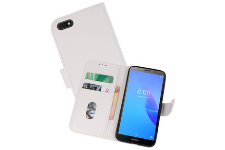 BAOHU Hoesje Geschikt voor de Huawei Y5 Lite 2018 - Kaarthouder Book Case Telefoonhoesje - Wit