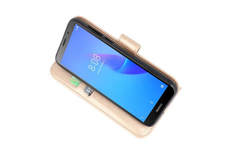 BAOHU Hoesje Geschikt voor de Huawei Y5 Lite 2018 - Kaarthouder Book Case Telefoonhoesje - Goud