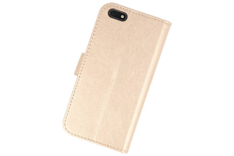 BAOHU Hoesje Geschikt voor de Huawei Y5 Lite 2018 - Kaarthouder Book Case Telefoonhoesje - Goud