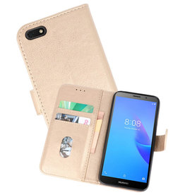BAOHU Huawei Y5 Lite 2018 Hoesje Kaarthouder Book Case Telefoonhoesje Goud