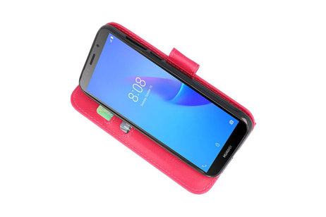 BAOHU Hoesje Geschikt voor de Huawei Y5 Lite 2018 - Kaarthouder Book Case Telefoonhoesje - Roze