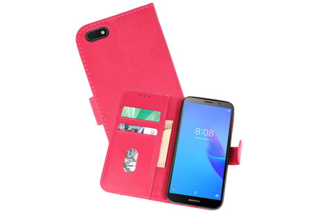 BAOHU Hoesje Geschikt voor de Huawei Y5 Lite 2018 - Kaarthouder Book Case Telefoonhoesje - Roze