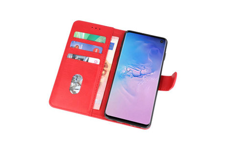 Samsung Galaxy S10 Hoesje Kaarthouder Book Case Telefoonhoesje Rood