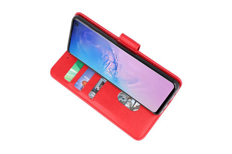 Samsung Galaxy S10 Hoesje Kaarthouder Book Case Telefoonhoesje Rood