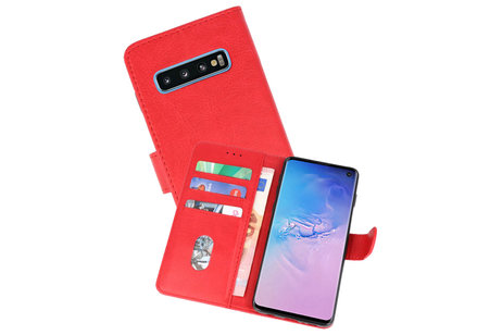 Samsung Galaxy S10 Hoesje Kaarthouder Book Case Telefoonhoesje Rood