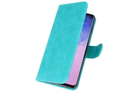 Hoesje Geschikt voor de Samsung Galaxy S10 - Kaarthouder Book Case Telefoonhoesje - Groen