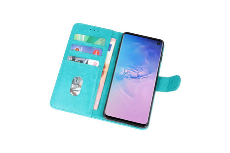 Hoesje Geschikt voor de Samsung Galaxy S10 - Kaarthouder Book Case Telefoonhoesje - Groen