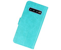 Hoesje Geschikt voor de Samsung Galaxy S10 - Kaarthouder Book Case Telefoonhoesje - Groen