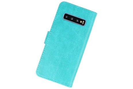 Hoesje Geschikt voor de Samsung Galaxy S10 - Kaarthouder Book Case Telefoonhoesje - Groen