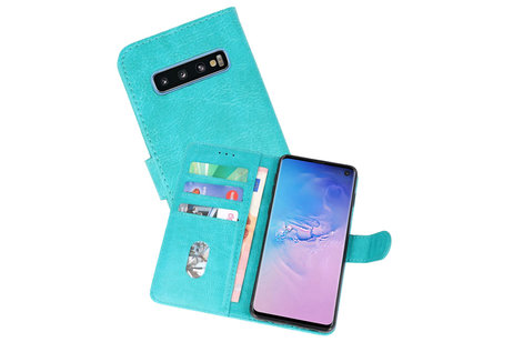 Hoesje Geschikt voor de Samsung Galaxy S10 - Kaarthouder Book Case Telefoonhoesje - Groen