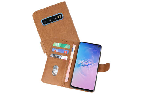 Samsung Galaxy S10 Hoesje Kaarthouder Book Case Telefoonhoesje Bruin