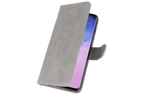 Samsung Galaxy S10 Hoesje Kaarthouder Book Case Telefoonhoesje Grijs