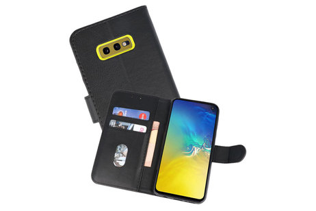 BAOHU Hoesje Geschikt voor de Samsung Galaxy S10e - Kaarthouder Book Case Telefoonhoesje - Zwart