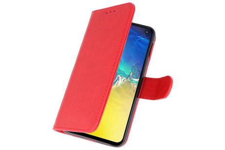 Hoesje Geschikt voor de Samsung Galaxy S10e - Kaarthouder Book Case Telefoonhoesje - Rood