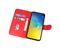 BAOHU Hoesje Geschikt voor de Samsung Galaxy S10e - Kaarthouder Book Case Telefoonhoesje - Rood