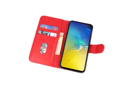 BAOHU Hoesje Geschikt voor de Samsung Galaxy S10e - Kaarthouder Book Case Telefoonhoesje - Rood