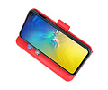 BAOHU Hoesje Geschikt voor de Samsung Galaxy S10e - Kaarthouder Book Case Telefoonhoesje - Rood