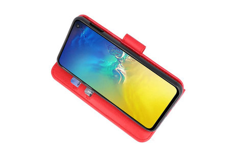 Hoesje Geschikt voor de Samsung Galaxy S10e - Kaarthouder Book Case Telefoonhoesje - Rood