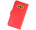 BAOHU Hoesje Geschikt voor de Samsung Galaxy S10e - Kaarthouder Book Case Telefoonhoesje - Rood