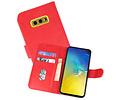 BAOHU Hoesje Geschikt voor de Samsung Galaxy S10e - Kaarthouder Book Case Telefoonhoesje - Rood