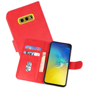 Hoesje Geschikt voor de Samsung Galaxy S10e - Kaarthouder Book Case Telefoonhoesje - Rood