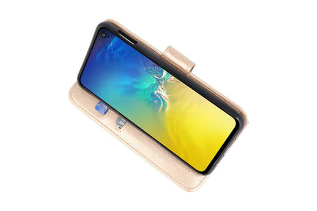 BAOHU Hoesje Geschikt voor de Samsung Galaxy S10e - Kaarthouder Book Case Telefoonhoesje - Goud