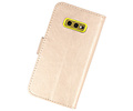 BAOHU Hoesje Geschikt voor de Samsung Galaxy S10e - Kaarthouder Book Case Telefoonhoesje - Goud
