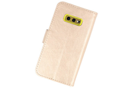 BAOHU Hoesje Geschikt voor de Samsung Galaxy S10e - Kaarthouder Book Case Telefoonhoesje - Goud