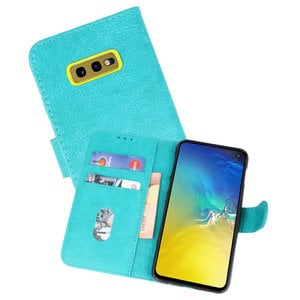 BAOHU Hoesje Geschikt voor de Samsung Galaxy S10e - Kaarthouder Book Case Telefoonhoesje - Groen