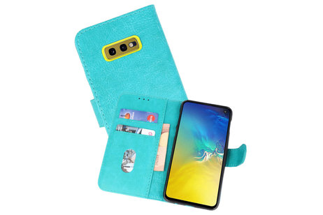 BAOHU Hoesje Geschikt voor de Samsung Galaxy S10e - Kaarthouder Book Case Telefoonhoesje - Groen