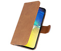 BAOHU Hoesje Geschikt voor de Samsung Galaxy S10e - Kaarthouder Book Case Telefoonhoesje - Bruin