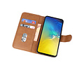 BAOHU Hoesje Geschikt voor de Samsung Galaxy S10e - Kaarthouder Book Case Telefoonhoesje - Bruin