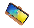 BAOHU Hoesje Geschikt voor de Samsung Galaxy S10e - Kaarthouder Book Case Telefoonhoesje - Bruin